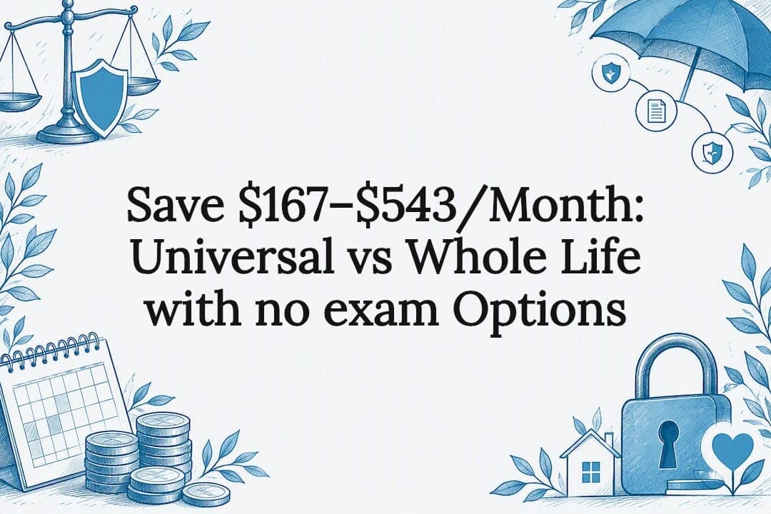 Save $167–$543/Month: Universal vs Whole Life with no exam Options